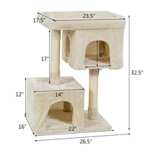 Load image into Gallery viewer, Gymax Luxury Cat Tree Cat Tower for Large Cats w/Sisal Post & Double Cozy Plush Condos