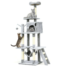 Load image into Gallery viewer, Gymax 66'' Cat Tree Condo Kitten Multi-Level Activity Center Plush Perches w/ Hammock