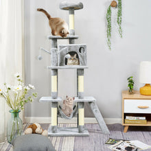 Load image into Gallery viewer, Gymax 66'' Cat Tree Condo Kitten Multi-Level Activity Center Plush Perches w/ Hammock
