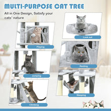 Load image into Gallery viewer, Gymax 66'' Cat Tree Condo Kitten Multi-Level Activity Center Plush Perches w/ Hammock