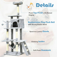 Load image into Gallery viewer, Gymax 66'' Cat Tree Condo Kitten Multi-Level Activity Center Plush Perches w/ Hammock
