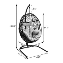 Load image into Gallery viewer, Gymax Hanging Hammock Chair Egg Swing Chair w/ Seat Cushion Pillow Stand