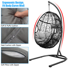 Load image into Gallery viewer, Gymax Hanging Hammock Chair Egg Swing Chair w/ Seat Cushion Pillow Stand