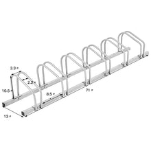 Load image into Gallery viewer, Gymax 6 Bike Bicycle Stand Parking Garage Storage Cycling Rack Silver