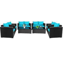 Load image into Gallery viewer, Gymax 8PCS Rattan Patio Conversation Set Outdoor Furniture Set w/ Cushions