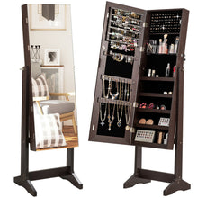 Load image into Gallery viewer, Gymax Jewelry Cabinet Armoire Lockable Standing Storage Organizer w/Full-Length Mirror
