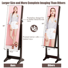 Load image into Gallery viewer, Gymax Jewelry Cabinet Armoire Lockable Standing Storage Organizer w/Full-Length Mirror