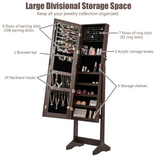 Load image into Gallery viewer, Gymax Jewelry Cabinet Armoire Lockable Standing Storage Organizer w/Full-Length Mirror