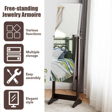 Load image into Gallery viewer, Gymax Jewelry Cabinet Armoire Lockable Standing Storage Organizer w/Full-Length Mirror