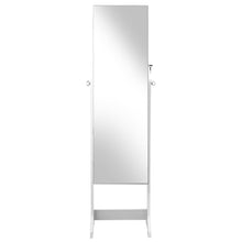 Load image into Gallery viewer, Gymax White Jewelry Cabinet Armoire Lockable Standing Storage Organizer Full-Length Mirror