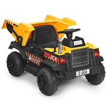 Load image into Gallery viewer, Gymax 12V Battery Kids Ride On Dump Truck RC Construction Tractor w/ Electric Bucket
