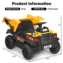 Load image into Gallery viewer, Gymax 12V Battery Kids Ride On Dump Truck RC Construction Tractor w/ Electric Bucket
