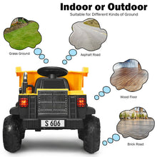 Load image into Gallery viewer, Gymax 12V Battery Kids Ride On Dump Truck RC Construction Tractor w/ Electric Bucket