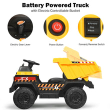 Load image into Gallery viewer, Gymax 12V Battery Kids Ride On Dump Truck RC Construction Tractor w/ Electric Bucket