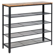 Load image into Gallery viewer, Gymax Shoe Rack 5-Tier Shoe Storage Organizer W/4 Metal Mesh Shelves for 16-20 Pairs