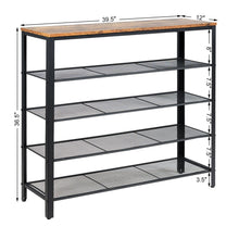 Load image into Gallery viewer, Gymax Shoe Rack 5-Tier Shoe Storage Organizer W/4 Metal Mesh Shelves for 16-20 Pairs