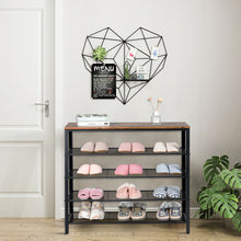Load image into Gallery viewer, Gymax Shoe Rack 5-Tier Shoe Storage Organizer W/4 Metal Mesh Shelves for 16-20 Pairs