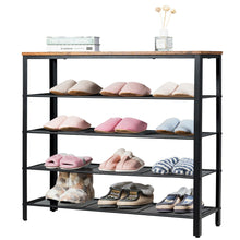 Load image into Gallery viewer, Gymax Shoe Rack 5-Tier Shoe Storage Organizer W/4 Metal Mesh Shelves for 16-20 Pairs