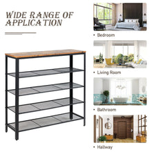 Load image into Gallery viewer, Gymax Shoe Rack 5-Tier Shoe Storage Organizer W/4 Metal Mesh Shelves for 16-20 Pairs