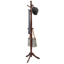 Load image into Gallery viewer, Gymax Wooden Coat Rack Hanger Hall Tree Entryway w/ 9 Hooks 2 Heights Walnut