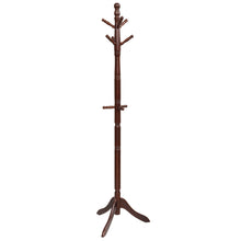 Load image into Gallery viewer, Gymax Wooden Coat Rack Hanger Hall Tree Entryway w/ 9 Hooks 2 Heights Walnut