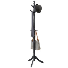 Load image into Gallery viewer, Gymax Wooden Coat Rack Hanger Hall Tree Entryway w/ 9 Hooks 2 Heights Black