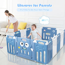 Load image into Gallery viewer, Gymax 16-Panel Foldable Baby Playpen Kids Activity Centre w/ Lock Door & Rubber Mats