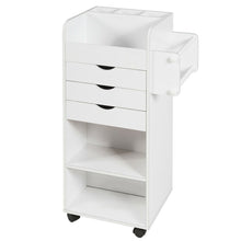 Load image into Gallery viewer, Gymax Rolling Craft Storage Cart Wooden Utility Cart w/3 Drawers 3 Shelf&Slot 2 Dowels