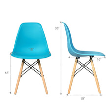 Load image into Gallery viewer, Gymax Set of 4 Mid Century Modern DSW Dining Side Chair Wood Legs Blue