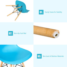 Load image into Gallery viewer, Gymax Set of 4 Mid Century Modern DSW Dining Side Chair Wood Legs Blue