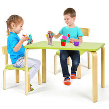 Load image into Gallery viewer, Gymax 3 Piece Kids Wooden Table and 2 Chairs Set Children Art Activity Desk Furniture