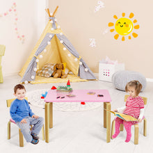 Load image into Gallery viewer, Gymax 3 Piece Kids Wooden Table and 2 Chairs Set Children Activity Art Desk Furniture
