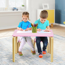 Load image into Gallery viewer, Gymax 3 Piece Kids Wooden Table and 2 Chairs Set Children Activity Art Desk Furniture
