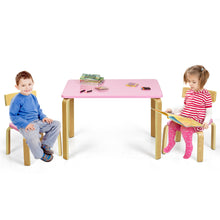 Load image into Gallery viewer, Gymax 3 Piece Kids Wooden Table and 2 Chairs Set Children Activity Art Desk Furniture