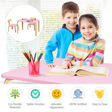 Load image into Gallery viewer, Gymax 3 Piece Kids Wooden Table and 2 Chairs Set Children Activity Art Desk Furniture