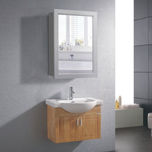Load image into Gallery viewer, Gymax Mirrored Medicine Cabinet Wall-Mounted Bathroom Storage Organizer W/Shelf Grey