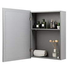 Load image into Gallery viewer, Gymax Mirrored Medicine Cabinet Wall-Mounted Bathroom Storage Organizer W/Shelf Grey