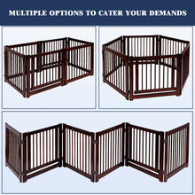 Load image into Gallery viewer, Gymax Folding Free Standing 3 Panel Wood Pet Dog Safety Fence