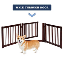Load image into Gallery viewer, Gymax Folding Free Standing 3 Panel Wood Pet Dog Safety Fence
