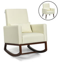 Load image into Gallery viewer, Gymax 2-in-1 Fabric Upholstered Rocking Chair Nursery Armchair with Pillow Beige