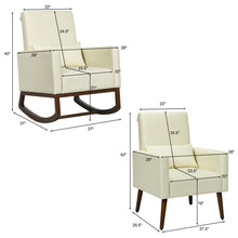 Load image into Gallery viewer, Gymax 2-in-1 Fabric Upholstered Rocking Chair Nursery Armchair with Pillow Beige