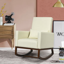 Load image into Gallery viewer, Gymax 2-in-1 Fabric Upholstered Rocking Chair Nursery Armchair with Pillow Beige