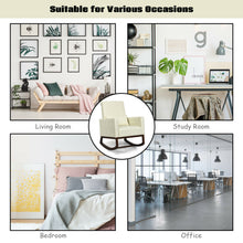 Load image into Gallery viewer, Gymax 2-in-1 Fabric Upholstered Rocking Chair Nursery Armchair with Pillow Beige