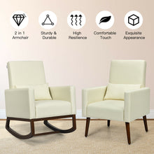 Load image into Gallery viewer, Gymax 2-in-1 Fabric Upholstered Rocking Chair Nursery Armchair with Pillow Beige
