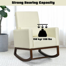 Load image into Gallery viewer, Gymax 2-in-1 Fabric Upholstered Rocking Chair Nursery Armchair with Pillow Beige