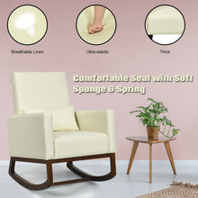 Load image into Gallery viewer, Gymax 2-in-1 Fabric Upholstered Rocking Chair Nursery Armchair with Pillow Beige