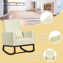 Load image into Gallery viewer, Gymax 2-in-1 Fabric Upholstered Rocking Chair Nursery Armchair with Pillow Beige