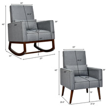 Load image into Gallery viewer, Gymax 2-in-1 Fabric Upholstered Rocking Chair Nursery Armchair with Pillow Dark Grey