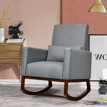 Load image into Gallery viewer, Gymax 2-in-1 Fabric Upholstered Rocking Chair Nursery Armchair with Pillow Dark Grey