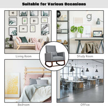 Load image into Gallery viewer, Gymax 2-in-1 Fabric Upholstered Rocking Chair Nursery Armchair with Pillow Dark Grey
